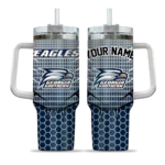 custom georgia southern eagles hex texture blue curved tumbler best selling.webp