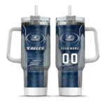 custom georgia southern eagles hexagon armor blue curved tumbler best selling.webp