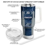 custom georgia southern eagles hexagon armor blue curved tumbler best selling.webp