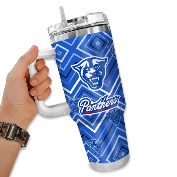 custom georgia state panthers bold diamonds blue curved tumbler fashion forward.webp
