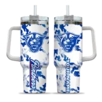 custom georgia state panthers camo mashup blue white curved tumbler best selling.webp