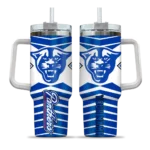 custom georgia state panthers chevron layers blue curved tumbler best selling.webp