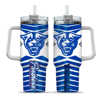 custom georgia state panthers chevron layers blue curved tumbler best selling.webp