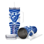custom georgia state panthers chevron layers blue curved tumbler best selling.webp