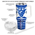 custom georgia state panthers chevron layers blue curved tumbler best selling.webp