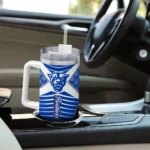 custom georgia state panthers chevron layers blue curved tumbler best selling.webp