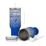 custom georgia state panthers gradient dots blue curved tumbler best selling.webp