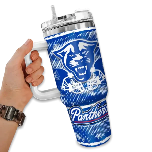 custom georgia state panthers honey streaks blue curved tumbler fashion forward.webp