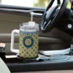 custom georgia tech yellow jackets bullseye drips gold curved tumbler best selling.webp
