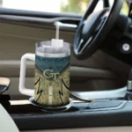 custom georgia tech yellow jackets chevron stripe gold curved tumbler best selling.webp