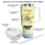 custom georgia tech yellow jackets geometric prism gold curved tumbler best selling.webp