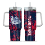 custom gonzaga bulldogs burst swirl blue curved tumbler best selling.webp
