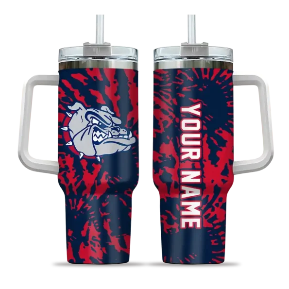 custom gonzaga bulldogs burst swirl blue curved tumbler best selling.webp