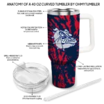 custom gonzaga bulldogs burst swirl blue curved tumbler best selling.webp