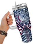 custom gonzaga bulldogs chevron angle blue curved tumbler best selling.webp
