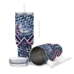 custom gonzaga bulldogs chevron angle blue curved tumbler best selling.webp