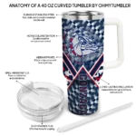 custom gonzaga bulldogs chevron angle blue curved tumbler best selling.webp