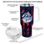 custom gonzaga bulldogs claw cut blue black curved tumbler best selling.webp