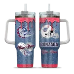 custom gonzaga bulldogs heart helmet motif blue curved tumbler best selling.webp