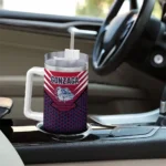 custom gonzaga bulldogs hex texture blue curved tumbler best selling.webp
