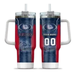 custom gonzaga bulldogs hexagon armor blue curved tumbler best selling.webp