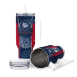 custom gonzaga bulldogs hexagon armor blue curved tumbler best selling.webp