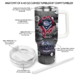 custom gonzaga bulldogs superman shield blue gray curved tumbler best selling.webp