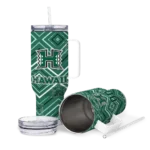 custom hawaii rainbow warriors bold diamonds green curved tumbler best selling.webp