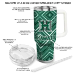 custom hawaii rainbow warriors bold diamonds green curved tumbler best selling.webp