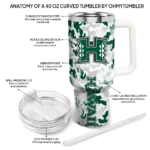 custom hawaii rainbow warriors camo mashup green white curved tumbler best selling.webp