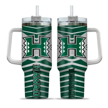 custom hawaii rainbow warriors chevron layers green curved tumbler best selling.webp