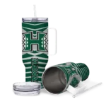custom hawaii rainbow warriors chevron layers green curved tumbler best selling.webp