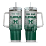 custom hawaii rainbow warriors gradient dots green curved tumbler best selling.webp