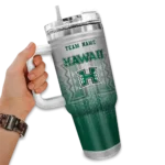 custom hawaii rainbow warriors gradient dots green curved tumbler best selling.webp