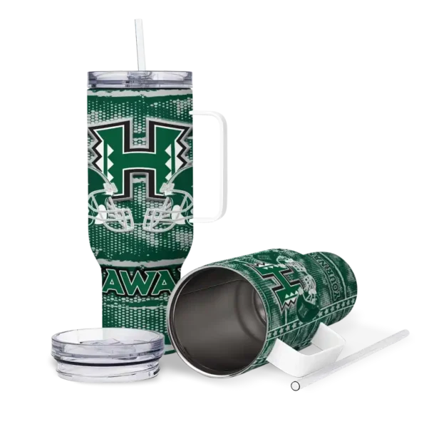 custom hawaii rainbow warriors honey streaks green curved tumbler high quality.webp