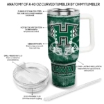 custom hawaii rainbow warriors honey streaks green curved tumbler best selling.webp