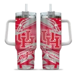 custom houston cougars abstract paths red curved tumbler best selling.webp