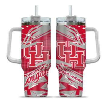 custom houston cougars abstract paths red curved tumbler best selling.webp