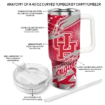 custom houston cougars abstract paths red curved tumbler best selling.webp