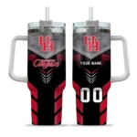 custom houston cougars arrow armor red black curved tumbler best selling.webp