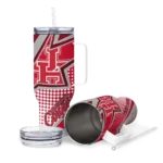 custom houston cougars arrow burst red curved tumbler best selling.webp