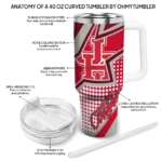 custom houston cougars arrow burst red curved tumbler best selling.webp