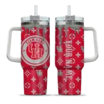 custom houston cougars bullseye drips red curved tumbler best selling.webp