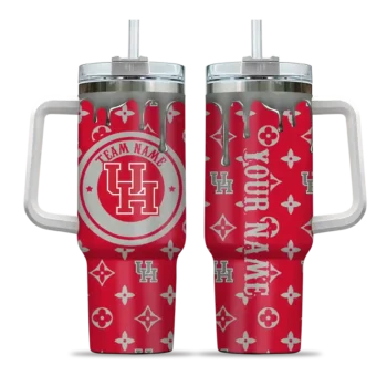 custom houston cougars bullseye drips red curved tumbler best selling.webp