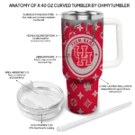 custom houston cougars bullseye drips red curved tumbler best selling.webp