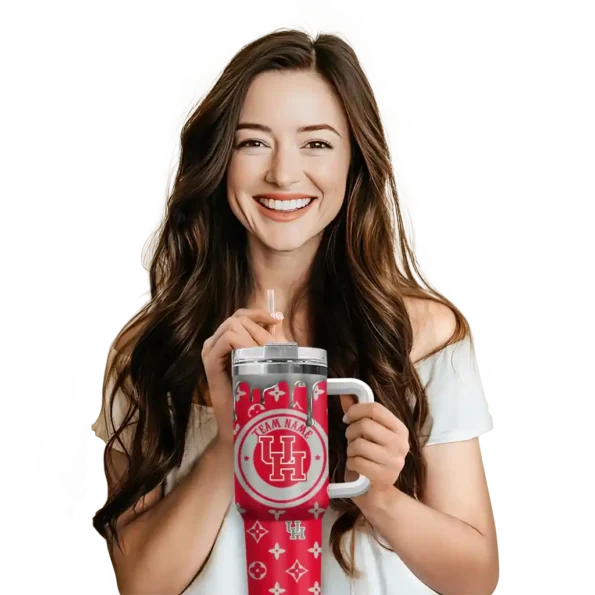 custom houston cougars bullseye drips red curved tumbler premium grade.webp