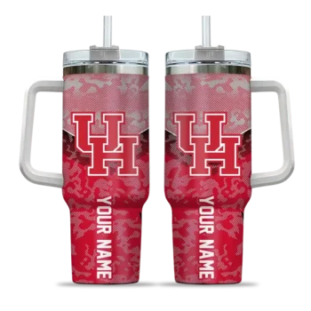 custom houston cougars chevron stripe red curved tumbler best selling.webp