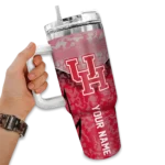 custom houston cougars chevron stripe red curved tumbler best selling.webp