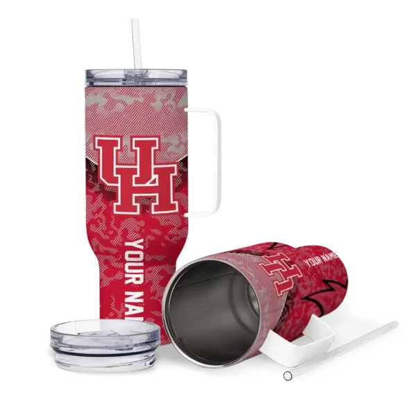custom houston cougars chevron stripe red curved tumbler high quality.webp