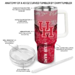 custom houston cougars chevron stripe red curved tumbler best selling.webp